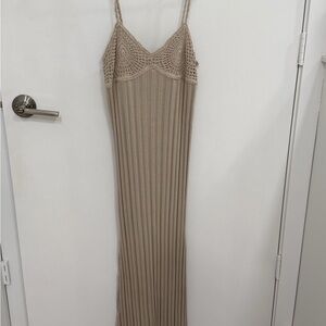 ZARA Beige Crochet Maxi Dress